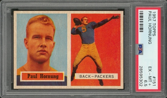 1957 Topps Football #151 Paul Hornung Rookie Card – PSA EX-MT+ 6.5